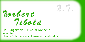 norbert tibold business card